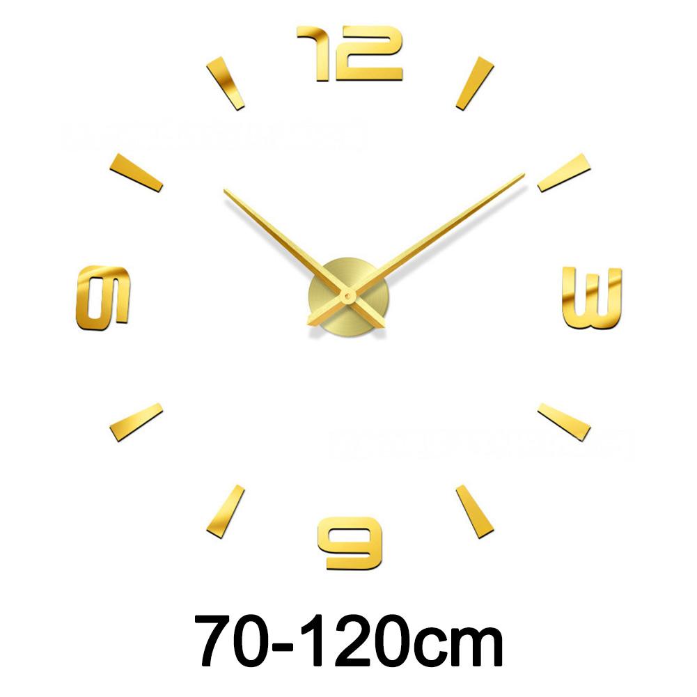 

DIY 3D Wall Clock Kit Featuring Acrylic Mirror Numbers Silent Movement for Living Room Bedroom Office 70 cm up to 120 cm Silver