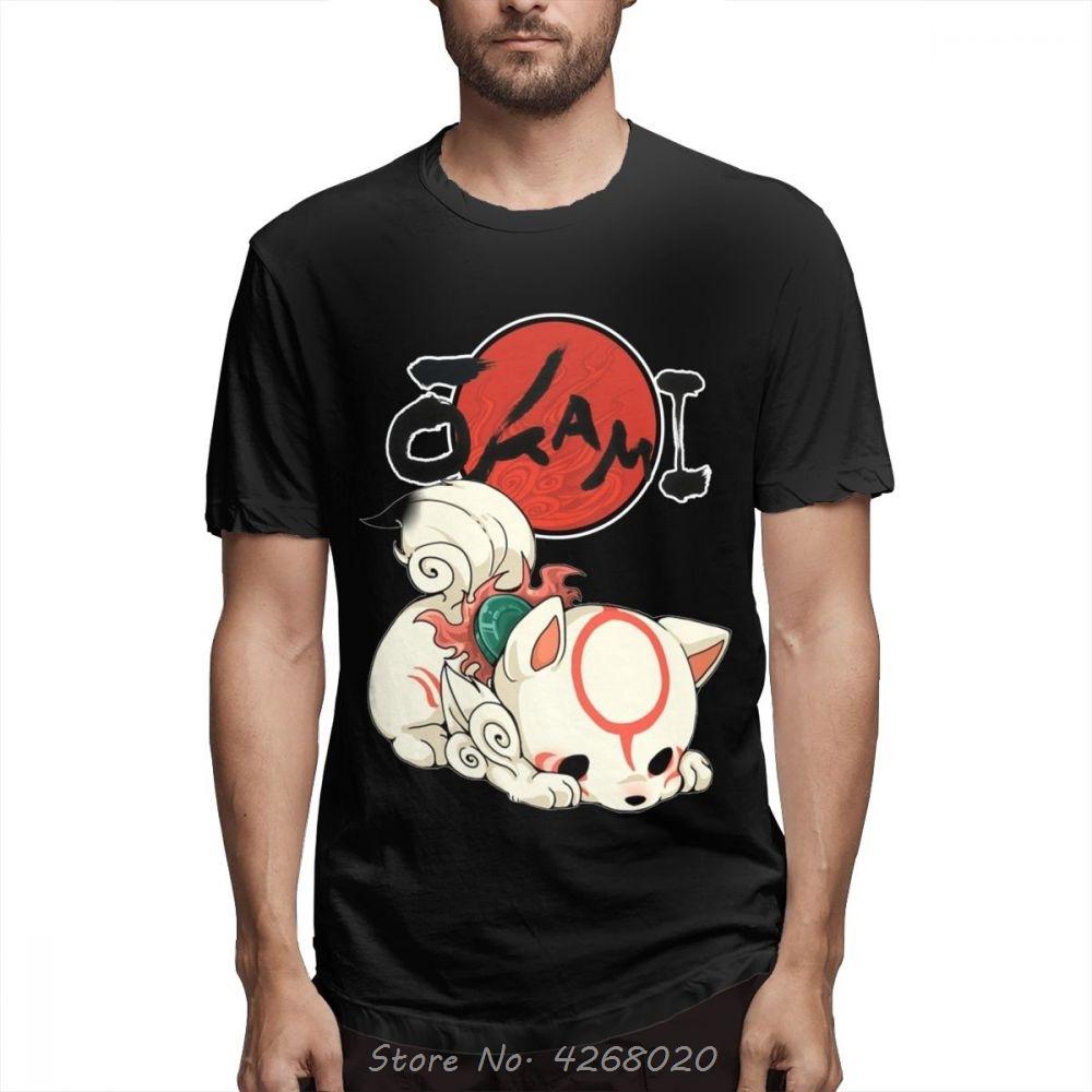 Tshirt Men Tees Game Okami Amaterasu Chibi T Shirt Men New Arrival T-Shirt Organic Cotton Shirt Harajuku Anime S разноцветный