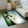 3D Fire Soccer Ball Football Field Rug Living Room Bedroom  Sports Non-Slip Carpet Look Ideal Gift for Football Enthusiasts