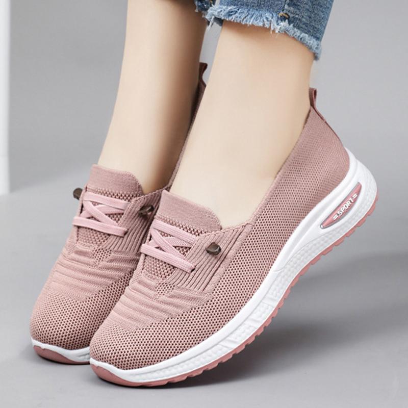 Fashion Plus Size Breathable Knitted Sneakers for Women Soft Sole Comfort Slip On Walking Shoes Woman Lightweight Non Slip Casual Shoes