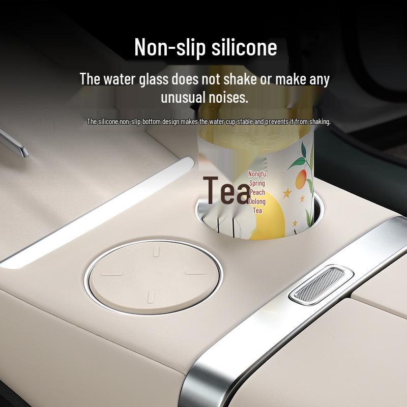 Anti-Slip Silicone Mat for Xiaomi YU7 Center Console Cup Holder, Car Interior Modification Accessory