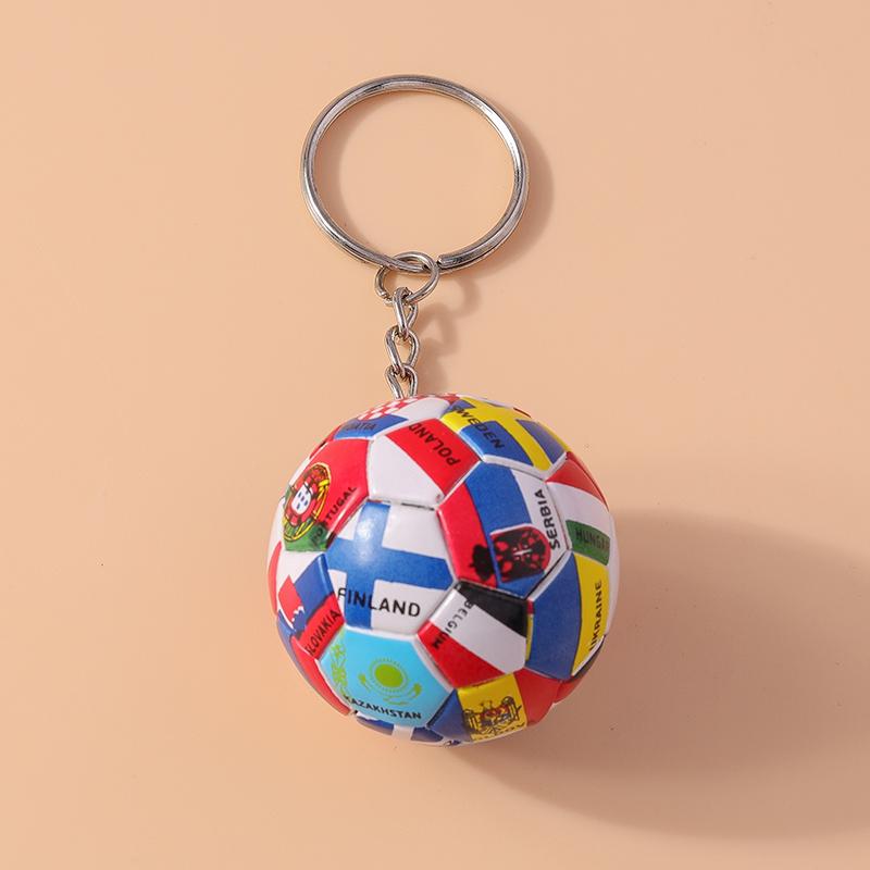 New Resin Mini 3D Soccer Football Keychain Sport Ball Key Ring Pendant for Men Women Car Key Holder Handbag Decor Jewelry Gift