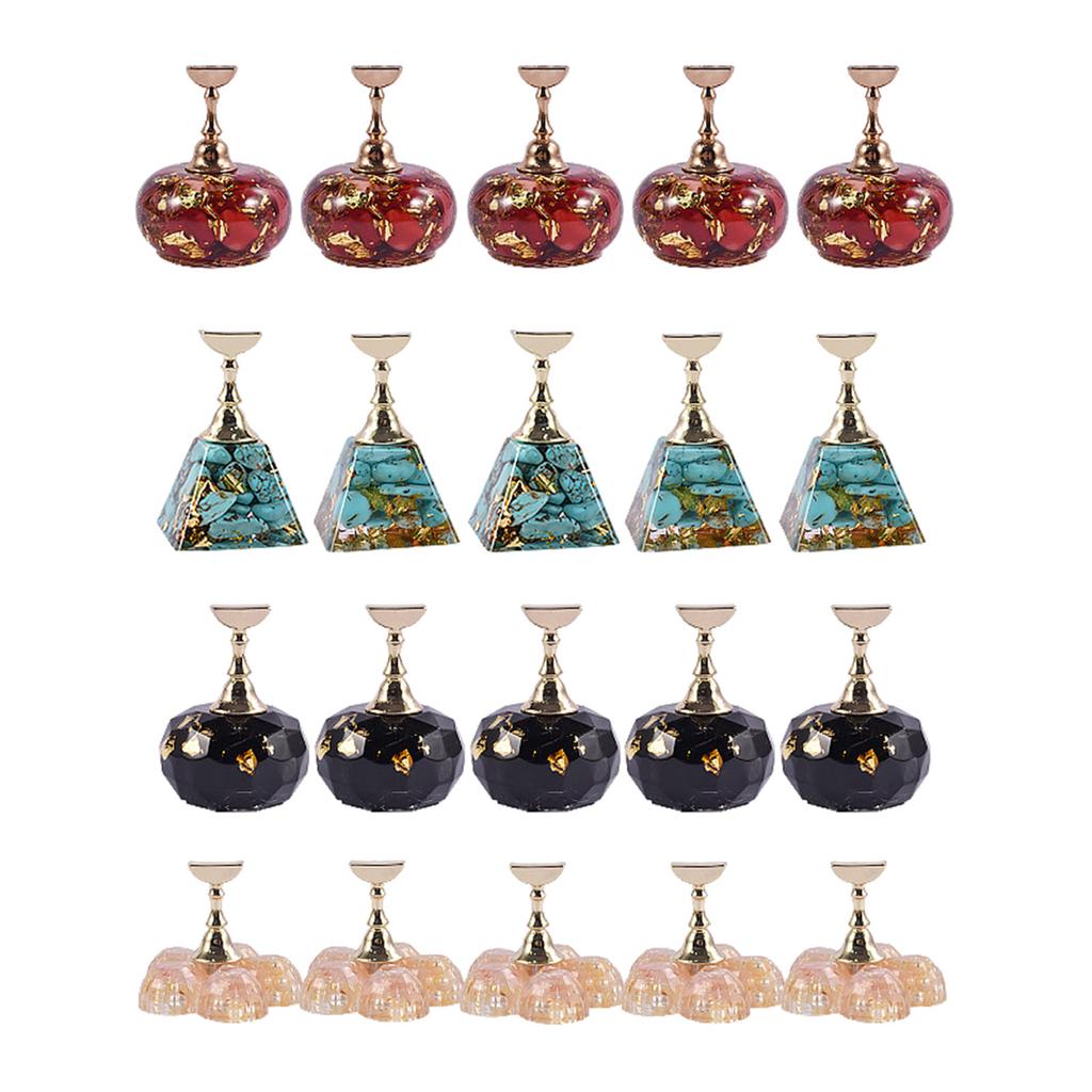 Nail Art Display Stand Silicone Mold Flower/Round/Jewel Shaped Epoxy Casting Mold for Diy Nail Tool Nail Practice Holder