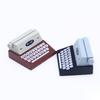 Wooden Miniature Retro Typewriter Dollhouse Furniture Ornament