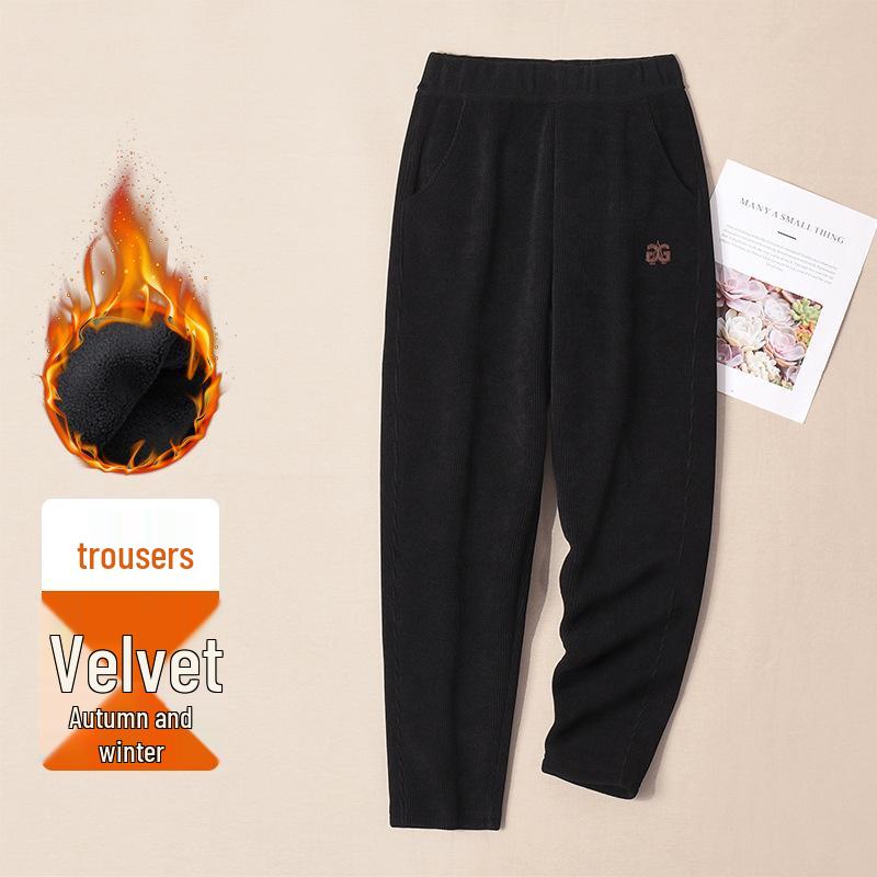 

Pitaya Plus Бархатные Утепленные Женские Зимние Хлопковые Шаровары - Мягкие, Теплые, Свободные, Стройнящие Брюки-морковки S