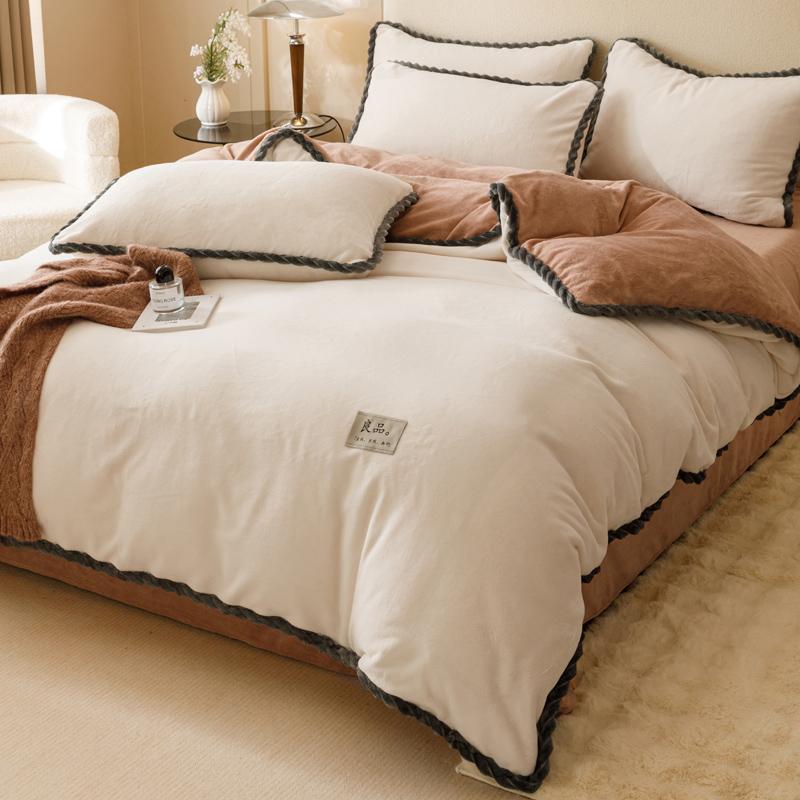 Winter Milk Velvet Quilt Duvet Cover Bedding Thicken Bed Quilt Cover Double Bed Cover Queen King Comforter Cover Bed Linen