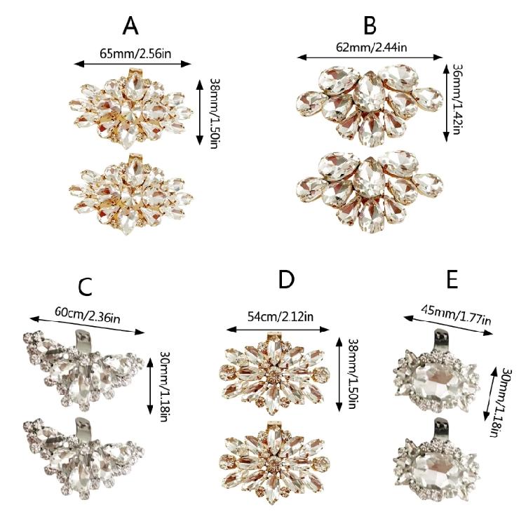 Shoe Clips Charms for Women Detachable Rhinestones Crystal Shoe Buckles Bridal Wedding Prom Party High Heel Decoration