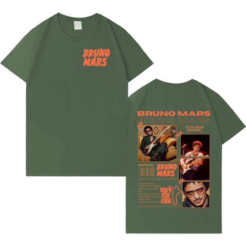 

Singer Bruno Mars Trendy Album Tour T Shrit Mens Women Hip Hop Casual Tops Streetwear Cozy Gothic Short Sleeve Tshrits Hot Sale 4XL