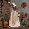 150 Cm Halloween Decoration, Halloween Witch with LED Lights, Sound Function, Adjustable Arms and Head