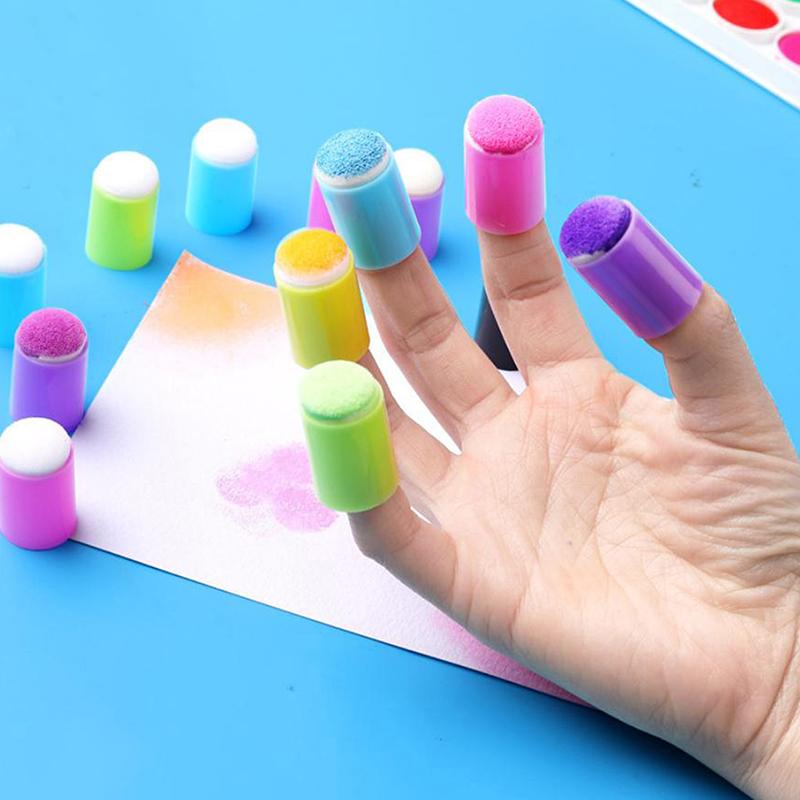 Dita Spugnette Dita Pittura Facciale Schiuma 32 Pezzi Set Artigianato Pittura Corpo Spugnetta Disegno Dauber Gesso
