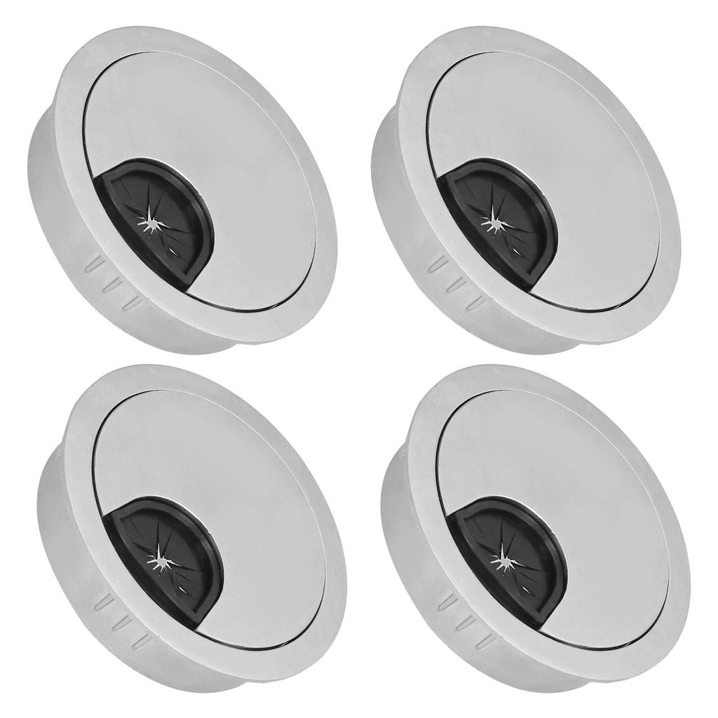 4 Set Desk Cable Wire Grommet PC Computer Desk Cord Grommet Cable Hole Cover Organizers53 Brushed