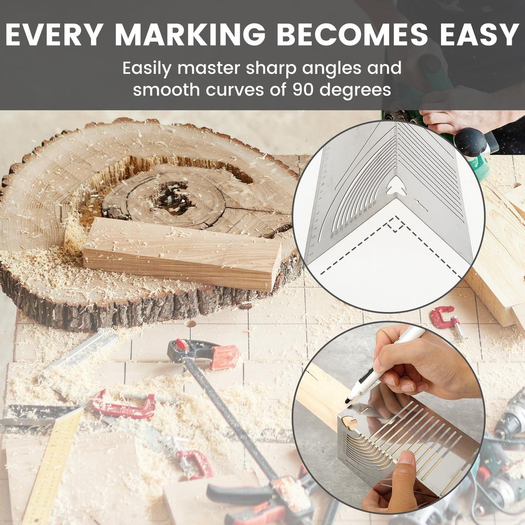 Angle Arc Marking Tool Square Steel Pipe Bend Steel Pipe Bend Marking Welding Tools for Workers Measuring Pipe Bend Doe DIY