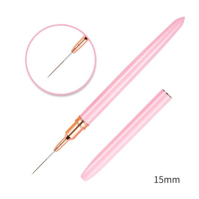 7/9/11/15/20mm Nail Liner Brush Set Handle Nail Art Pen Brush Drawing Lines Stripe Painting Flower Pen Nail Art Manicure Tools