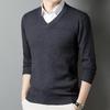 Men's V-Neck Argyle Sweater – Thick, Warm Knit Ideal for Autumn and Winter