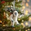 2D Flat  Bigfoot Christmas Acrylic Ornament - Fun Christmas Tree Yeti Decoration
