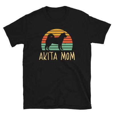 Vintage Akita Mom Dog T Shirt American Flag Patriotic Pet Owner Akitas Japanese Inu