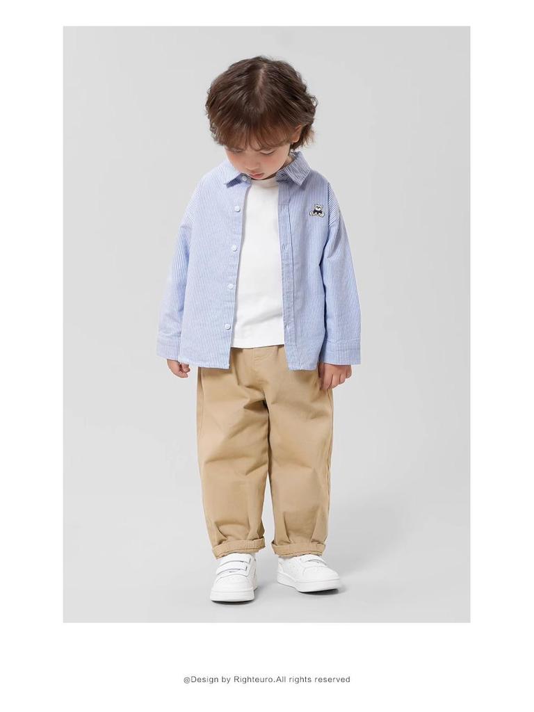 Trendy European Boys' Long Sleeve Casual Shirt - Spring/Autumn Kids' Clothing