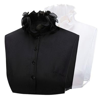 Damen Baumwolle Spitze Falscher Kragen Bluse Vintage Abnehmbarer Kragen Damen Hemd Falsche Krawatte Revers Bluse Oberteil Kleidung Accessoires