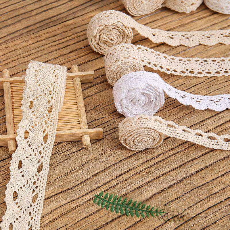 Handmade Off-White Elastic Cotton Lace for DIY Garment Accessories and Skirt Hem Decoration.