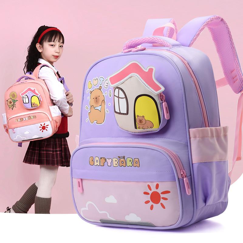 Cartoon Charming Versatile Backpack For Young Kids In Soft Pastel Color Variants