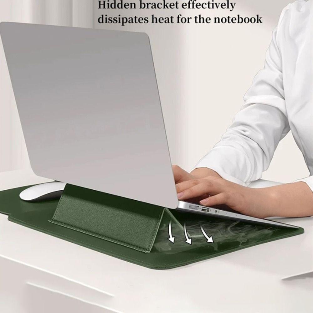 Modern Design Portable Laptop Sleeve Bag Pu Leather 13.3/15inch Computer Bag Ultra-thin Solid Color Laptop Stand School