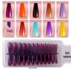 Solid Color Manicure Nail Tips Set with Multi-color Options - 240 Wearable Fake Nail Stickers