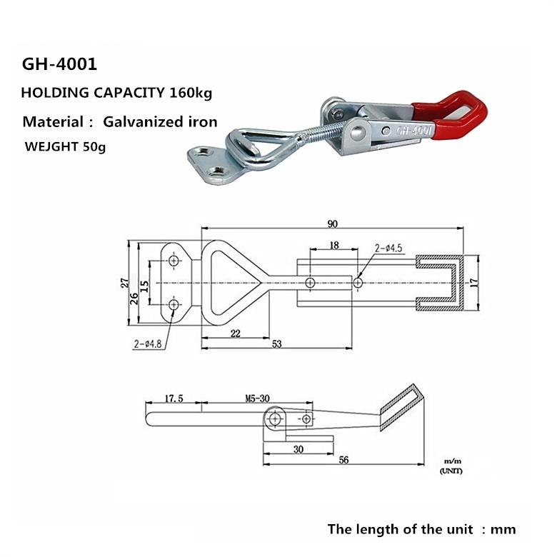 Hand Toggle Clamp Holding Adjustable With handle Metal+Plastic Replacement
