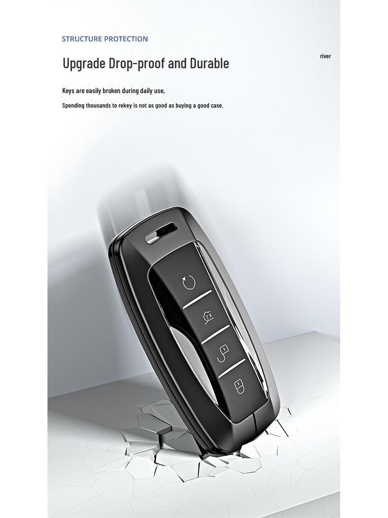 BYD Aluminum Alloy Car Key Case for Qin Pro, Song Pro, Tang, Han - Creative Metal Shell Cover