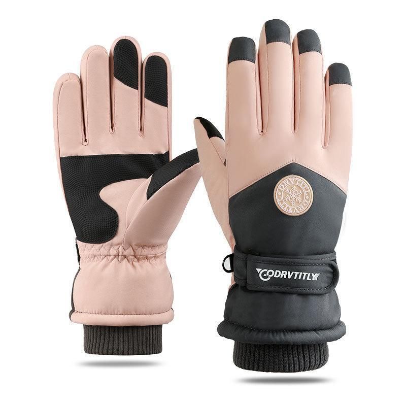 Ski Gloves Waterproof Winter Heattech Couple Snow Mountain Cycling Cold Autumn Outdoor Electric Car Adjustable Thickened Cycling