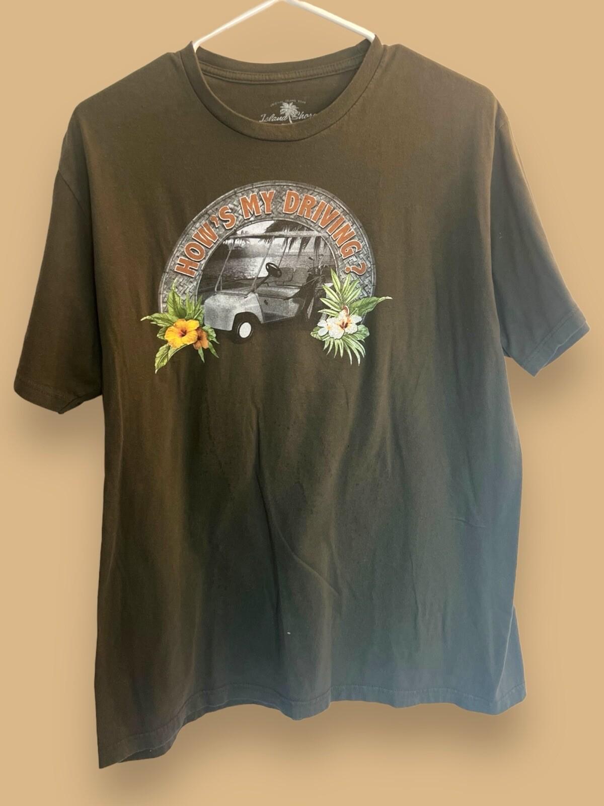 How s My Driving? Funny T-Shirt The Villages Florida Size L Golf Cart Tropical 2XL