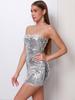 European-American Off-Shoulder Sequin Bodycon Dress with Spaghetti Straps – Sexy Nightclub Style