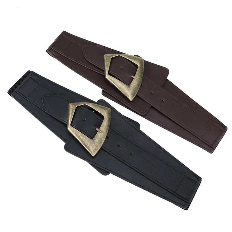 Womens Black Vintage Elastic Waist Cincher Belt Dresses Coats Sweaters Shirts Wide Fit Adjustable