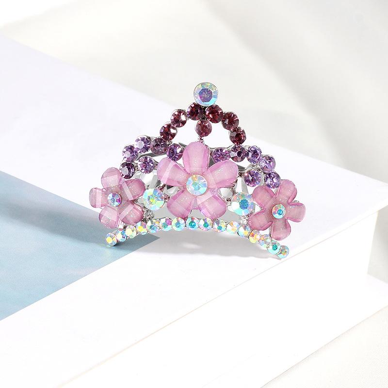 Children'S Hair Accessories Princess Crown Crystal Diamond Hairpin Fashion Hair Comb Comb Performance Princess Crown