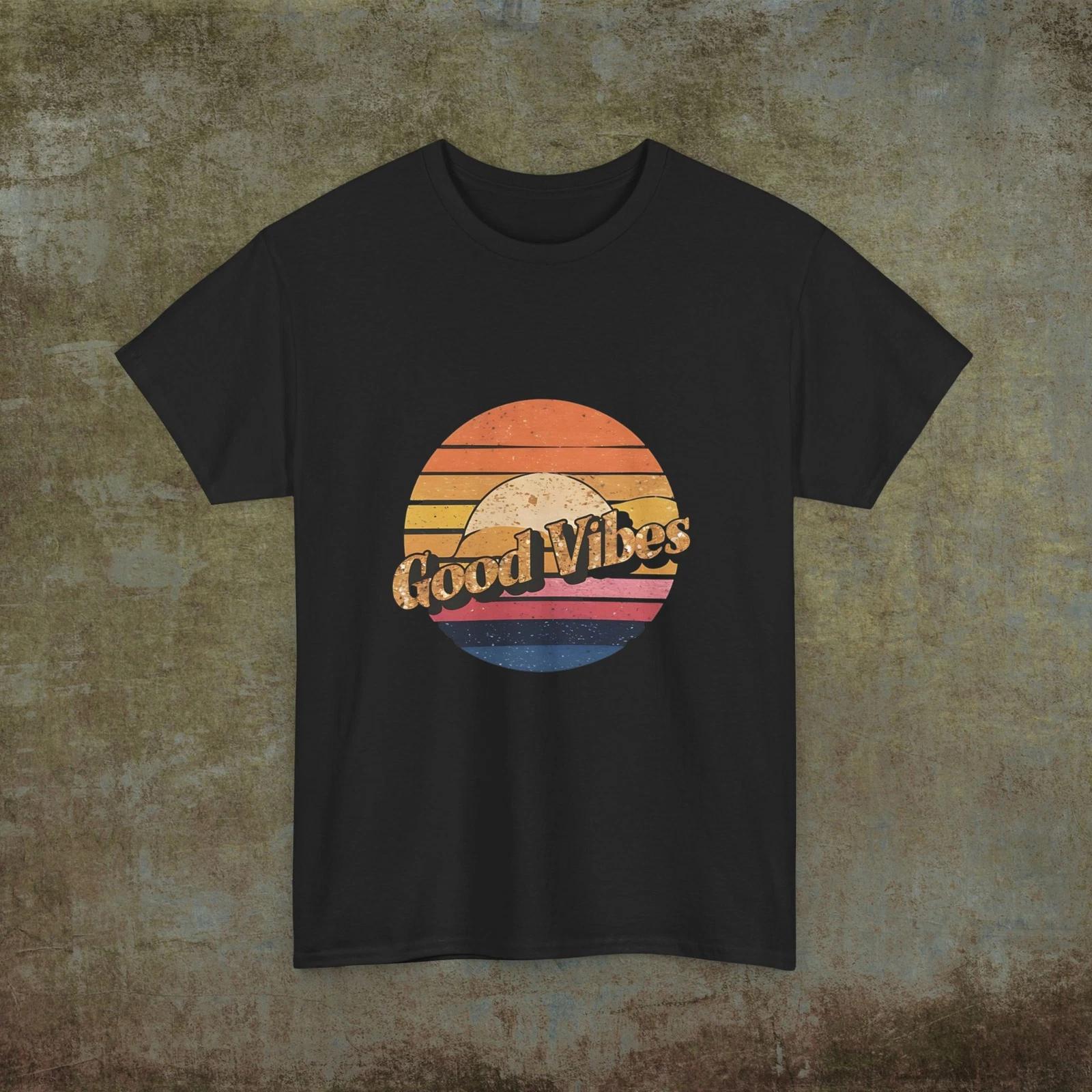 

Good Vibes Retro Unisex Cotton Tee, Classic Design with a Retro Look and Feel 4XL