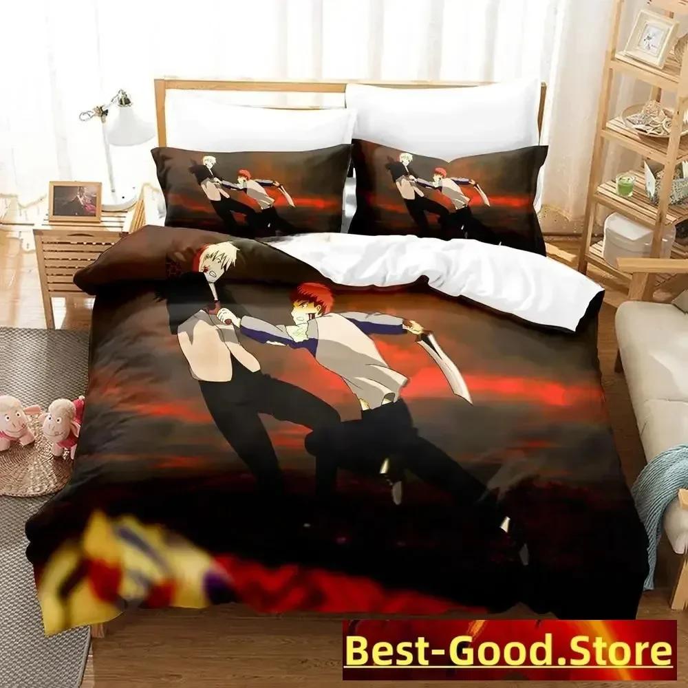 3D Print Anime FateStay Night Unlimited Blade Works Bed Set Duvet Cover Pillowcase Bedding Set Bed Linen Sheet Quilt Cover Full