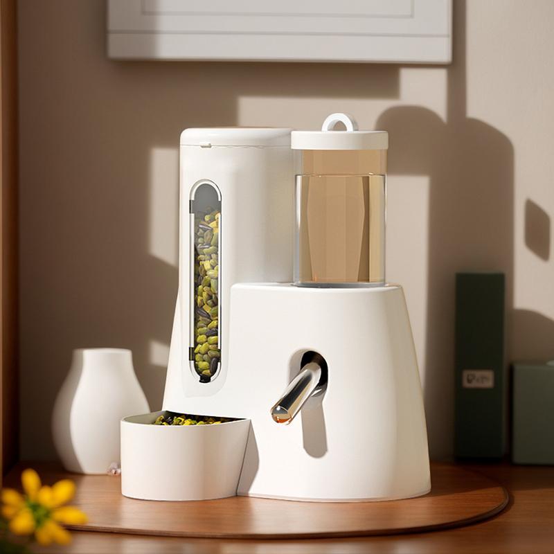 Hamster Wasserspender Kleintier Automatischer Spender Trinkwasserflasche Schalen Napf mit Futterbehälter für Meerschweinchen Ratte