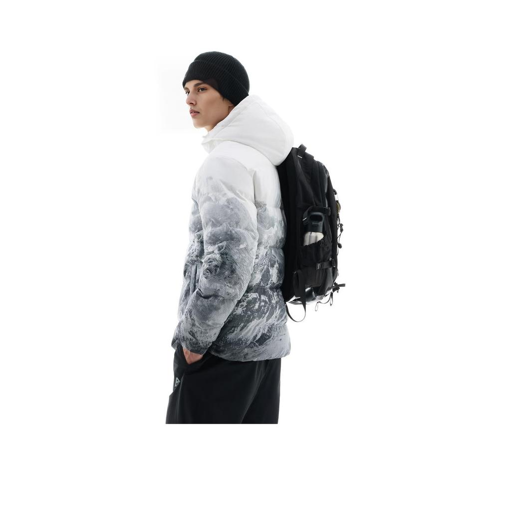 Anta Série Dynamique Veste Décontractée Chaude à Capuche en Duvet Homme Vêtement d'Extérieur Blanc Pur Sentier de Montagne 952447921-3