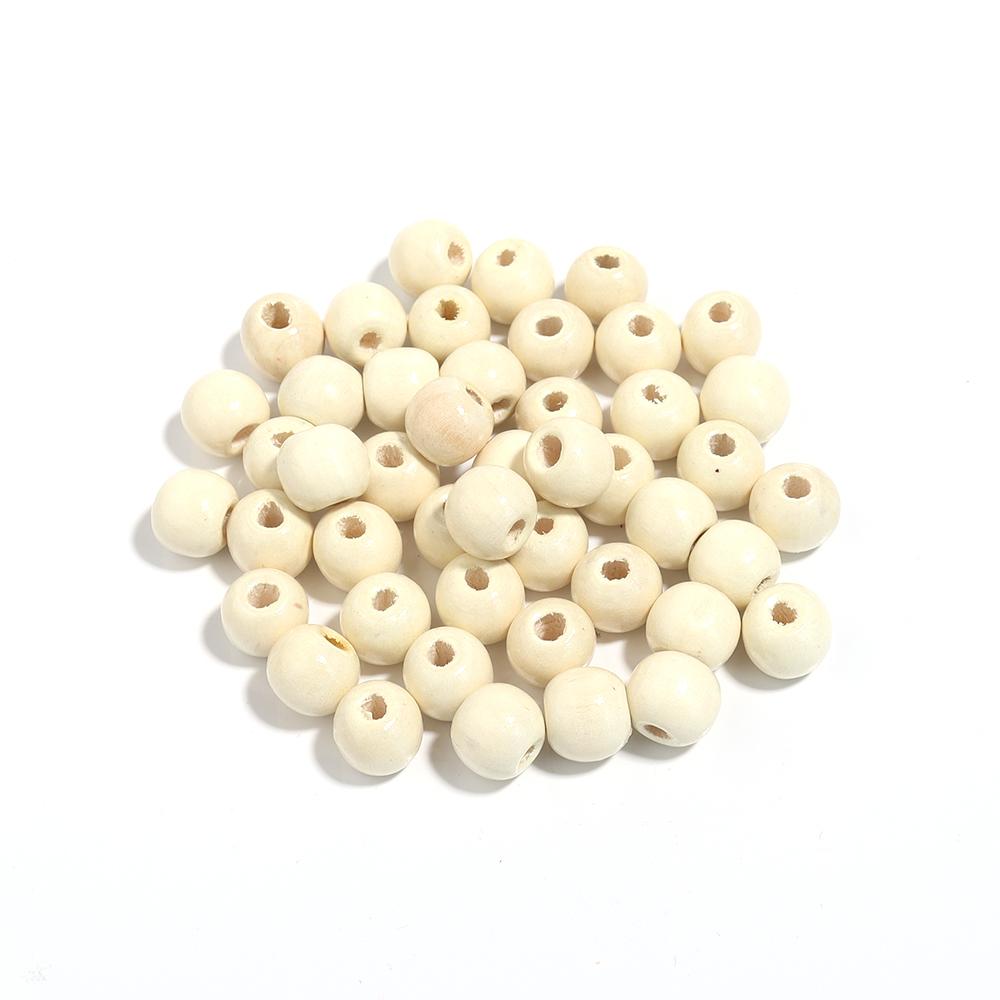 8 10 12mm Natural Wooden Beads Large Hole Loose Spacer Round Bead For Jewelry Making Diy Craft Bracelet Necklace Toy Accessories