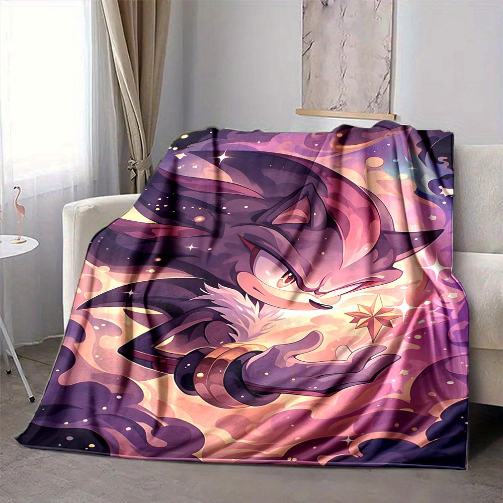 1 stuks Shadow Sonic Flanellen Deken, Zacht Huidvriendelijk met Digitale Print, Diverse Maten Verkrijgbaar voor Familie, Vrienden, Verjaardag