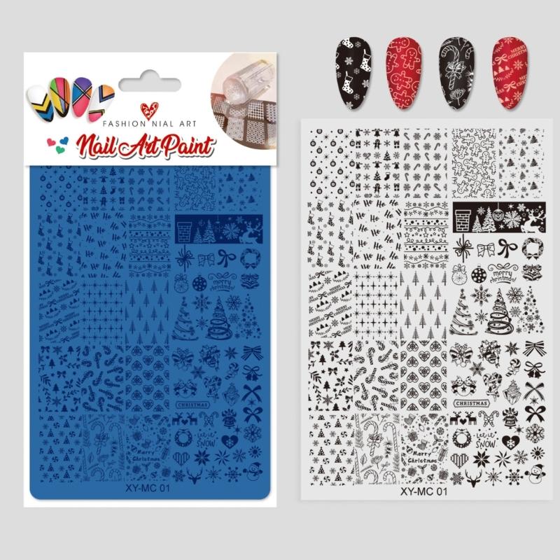 Highly Definition Reindeer Christmas Tree Stencil Rustproof Stainless Steel Manicure Tool