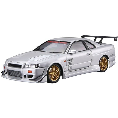 Aoshima Bunka Kyozai 1/24 Scale The Tuned Car Series No. 50 Nissan C-WEST BNR34 Skyline GT-R 2002 Plastic Model