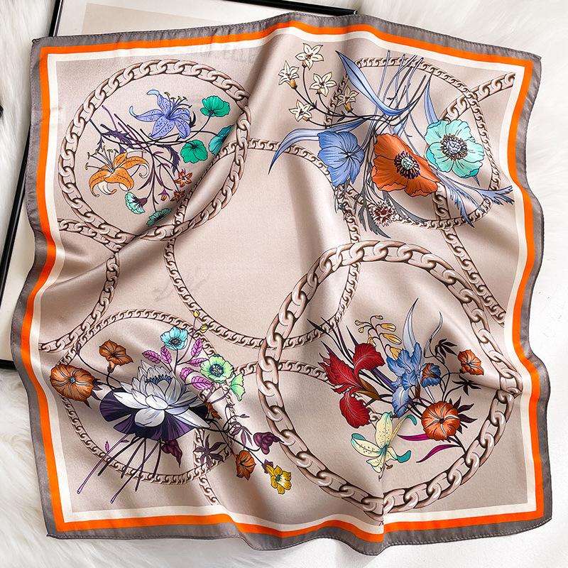 Fashion 100% Pure Silk Scarf Women Floral Shawls Wraps for Ladies Foulard Scarves Pashmina Neck Female Hijab Square Kerchief