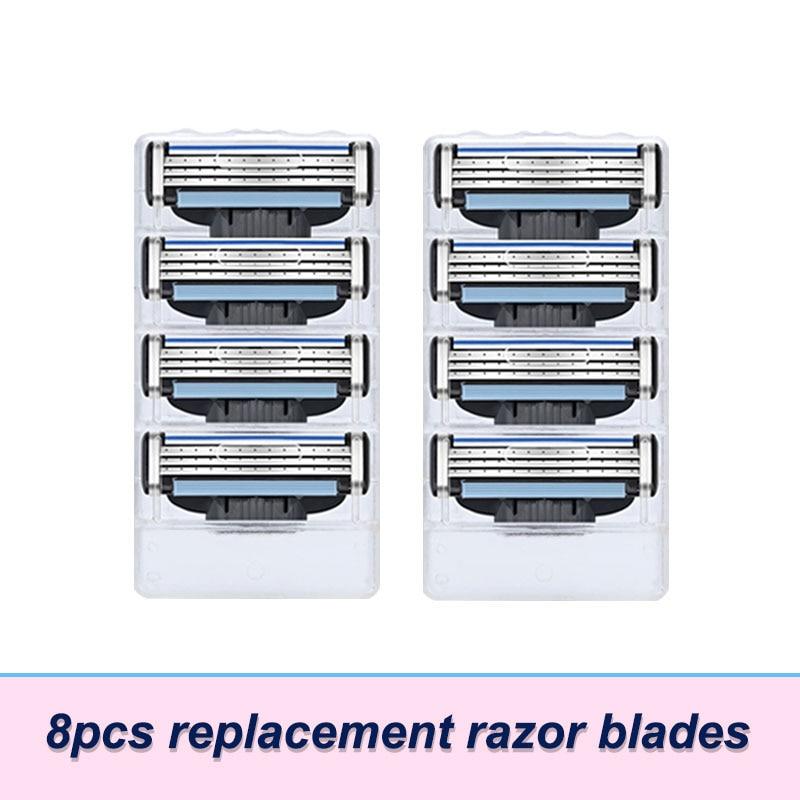 

Кассеты с лезвиями для бритья подходят для Cillettee Mache 3, безопасная ручная бритва, держатель лезвия для прямой бритвы, набор ручных бритвенных головок 8pcs