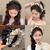 Sweet Polka Dot Bow Headband Retro Women'S Hair Clip High Crown Comb Hair Accessory