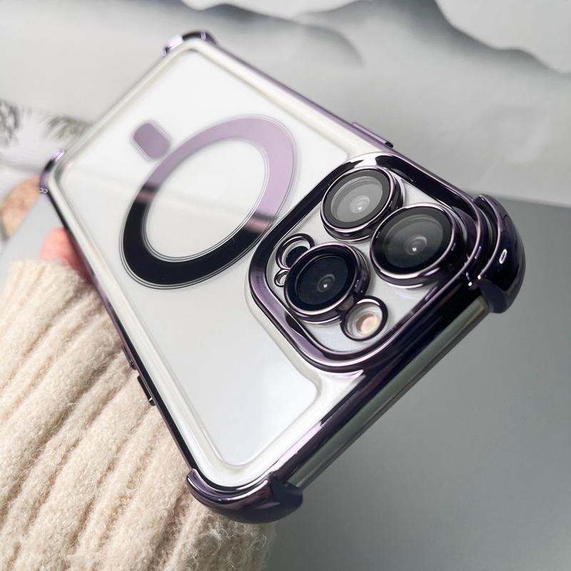 

Роскошный чехол для телефона Magsafe с беспроводной зарядкой для iPhone 11 12 13 14 15 Pro Max Plus, магнитный прозрачный противоударный чехол-бампер For iPhone 13Pro Max