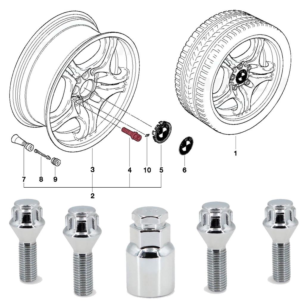 Lightweight Wheel Lug Bolts Locking Nuts Ensuring Optimally Vehicle Handling And Safety Suitable For Extended Durability