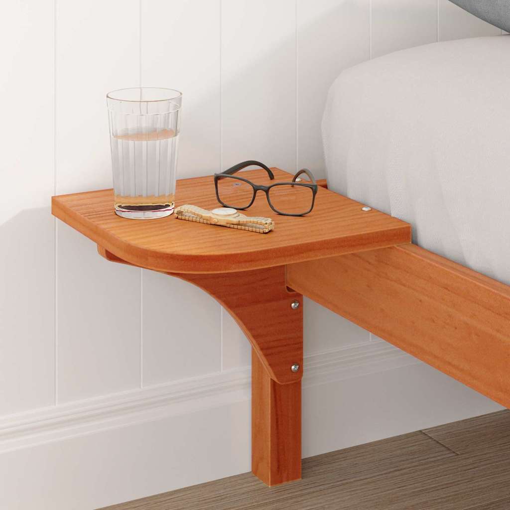 Bed Frame Wax Brown 200 x 200 cm Solid Pine Wood