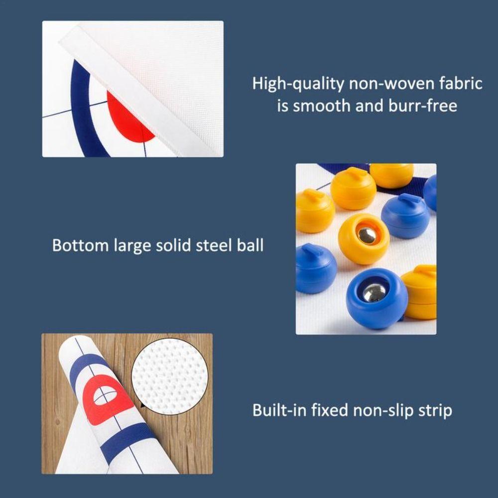 1 Set Mini Shuffleboard Curling Game Foldable Tabletop Curling Game Family Fun Board Games   School