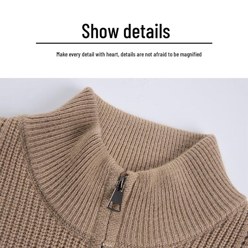 NASA MARVEL Men's Stand-Collar Zipper Cardigan Sweater