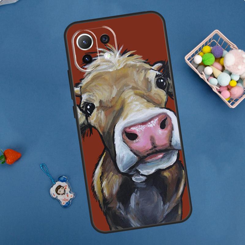 Cute Cartoon Cow Case For Xiaomi 13 14 15 Ultra 11T 12T 13T 14T Pro POCO X7 Pro X3 X5 X6 M6 F5 F6 Pro Cover